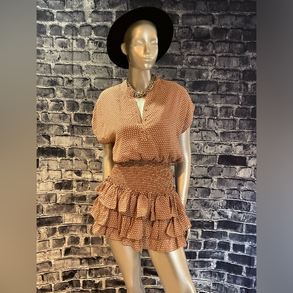 Polka Dot Drop Waist Ruffled Mini Dress - Picture 2 of 6
